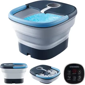 Steinborg faltbares Fußsprudelbad mit Massage und Heizfunktion | Fußmassagegerät elektrisch | 24 Shiatsu Rollen | Wärmefunktion | Vibration | faltbar | Fernbedienung Timer