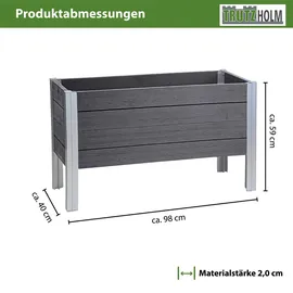 Trutzholm Hochbeet 98 x 40 x 59 cm Grau