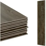 Relaxdays PVC Bodenbelag selbstklebend, Holzoptik, dunkelbraun