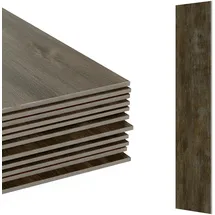 Relaxdays PVC Bodenbelag selbstklebend, Holzoptik, dunkelbraun