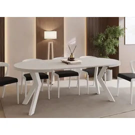 WFL GROUP Runder Esstisch 100 x 77 x 100 cm beige