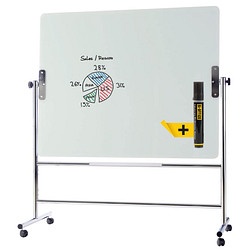 Bi-Office mobile Glas-Magnettafel 150,0 x 120,0 cm weiß