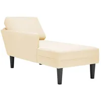 VidaXL Chaiselongue mit Kissen Creme Cordstoff