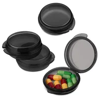 WLLHYF Kleine Pillendose, niedliches Pillenetui, tragbar für Tasche, Geldbörse, täglich, rund, Mini-Pillen-Organizer, Reise-Pillendose, Medizin-Aufbewahrungsbehälter, Ohrstöpsel-Etui, 4 Stück (4 Stück