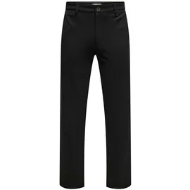 Only & Sons "ONSMARK REGULAR 0209 PANT", Herren, Gr. 34, Länge 32, schwarz, Web, Obermaterial: 64% Viskose, 31% Polyester, 5% Elasthan, unifarben, regular fit normal, Hosen Stoffhose