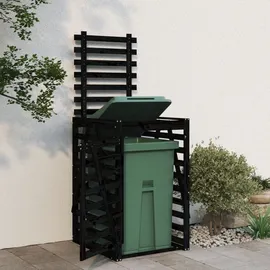 vidaXL Mülltonnenbox Schwarz 84x90x128,5 cm Massivholz Kiefer