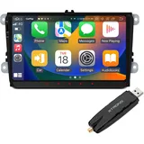 XTRONS 9 Zoll Android 13 Autoradio mit Navi Octa Core 8GB 256GB Eingebaut 4G LTE CarAutoPlay Android Auto AKM DSP HD Ausgang Für VW Skoda SEAT (Kostenloser DAB02 Tuner)