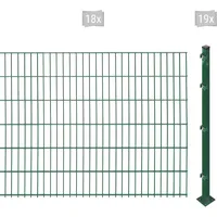 Arvotec Doppelstabmattenzaun ARVOTEC "ESSENTIAL 123 zum Aufschrauben", grün (dunkelgrün), H:123cm, Stahl, Kunststoff, Zaunelemente, Zaunhöhe 123 cm, Zaunlänge 2 - 60 m