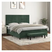 vidaXL Boxspringbett 180 x 200 cm Dunkelgrün