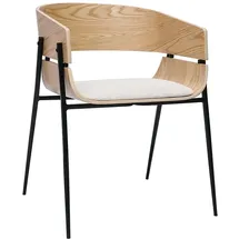 miliboo Design-Stuhl schwarz mit dunklem Holz WESS