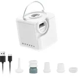 Mini elektrische luftpumpe, 2400mAh akku luftpumpe für luftmatratze, 5 Düsen Inflate & Deflate pumpe mit Campinglampe, für schwimmring, Camping, Reise vakuumbeutel - Weiß