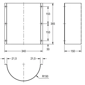 KWC AR Siphonabdeckung, CAMPUS, Edelstahl, 340x365x150 mm, für Reihenurinal