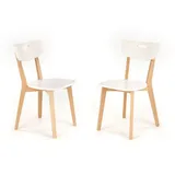 FabiMax 4-Fußstuhl Holzstuhl Lenio, Skandi-Stil, Gestell aus Buche, modern, stabil, pflegeleicht weiß