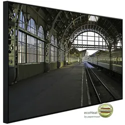 papermoon Infrarotheizung »EcoHeat - Leerer Bahnhof «, Matt-Effekt - bunt