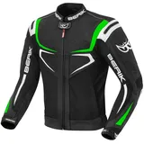 Berik Radic Motorrad Leder- / Textiljacke Schwarz/Grün/Weiß 50