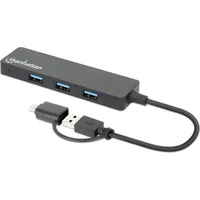 Manhattan 180863 USB 3.0 Typ-C - Typ-A Kombi-Hub Schwarz
