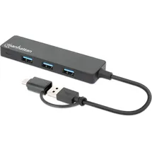 Manhattan 180863 USB 3.2 Gen 1 (3.1 Gen 1) Type-A - Type-C Schwarz