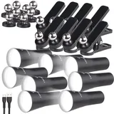 Lunartec 8er 3in1-Akku-Wand-, Klemm- und Taschenlampe, mit 3 Leuchtmodi,schwarz