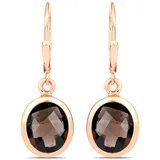 vira jewels Ohrhänger Vira Jewels rot vergoldet Rauchquarz 925 Silber one-size