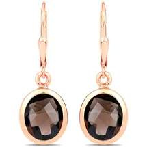 vira jewels Ohrhänger Vira Jewels rot vergoldet Rauchquarz 925 Silber one-size