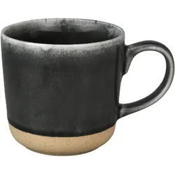 Krasilnikoff Keramik Tasse mit Henkel mit Glasur, schwarz
