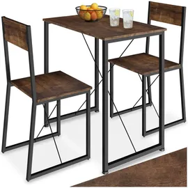 Tectake Sitzgruppe 3-teilig, Industrial Style, mit höhenverstellbaren Kunststofffüßen