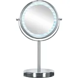 Kleine Wolke Kosmetikspiegel Bright Mirror mit 5-facher Vergrößerung, LED-Beleuchtung und Touch-Funktion, Größe: 17,5 x 29,5 x 12 cm, Material: Metall/ Glas / LED, Chrom