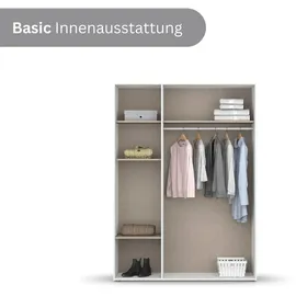 Rauch Wäscheschrank VOYAGER 140 x 194 x 53 cm Grau/Weiß