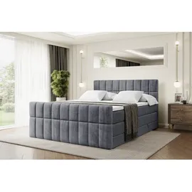 altdecor Boxspringbett MIAMI-Z KING - 160x200 - H3/H4 - Dunkelgrau