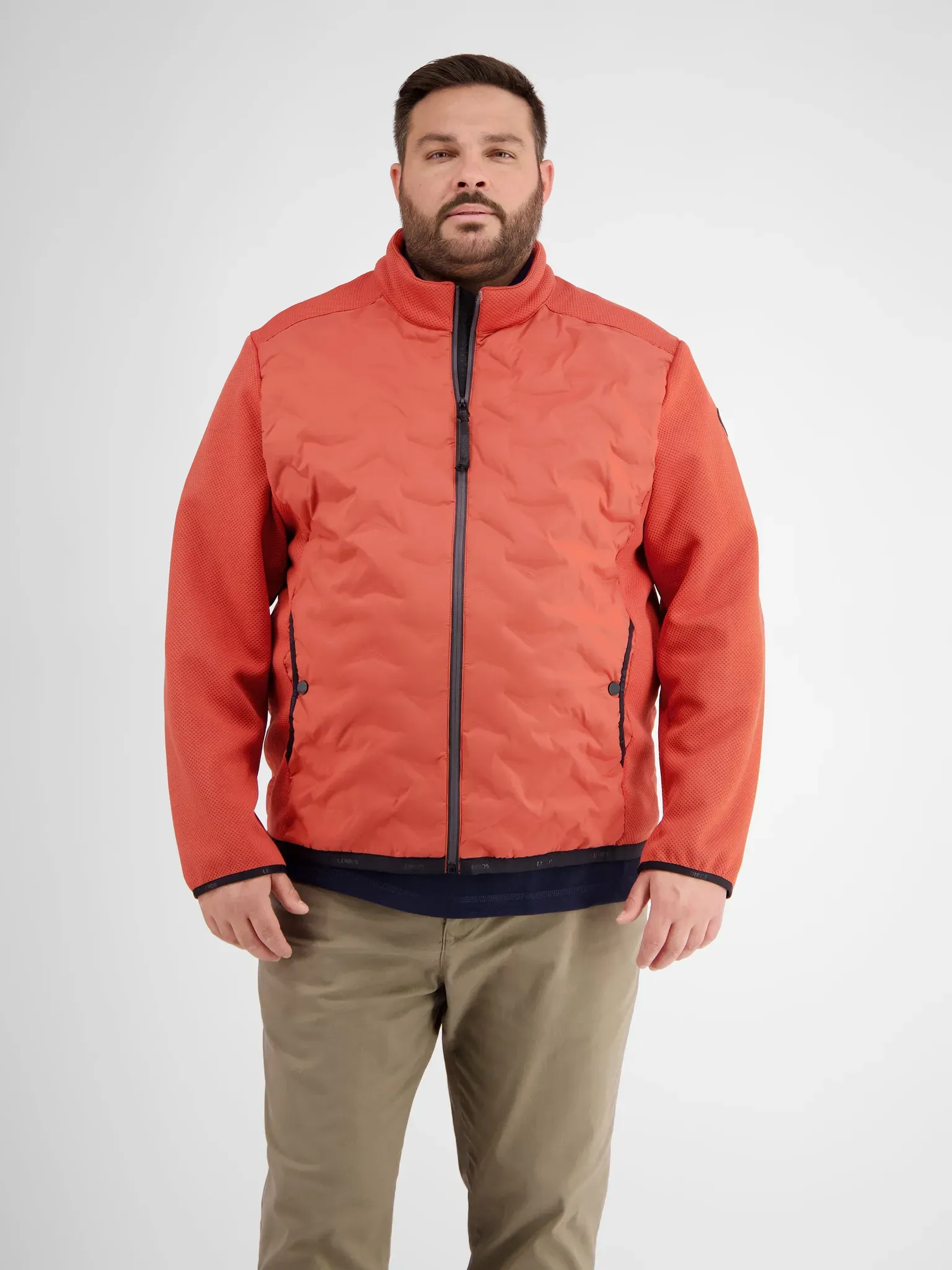 Sportliche Hybrid-Jacke - Deep Coral Red - 6XL