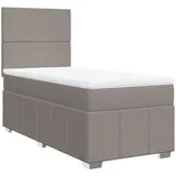 vidaXL Boxspringbett mit Matratze Taupe 100x200 cm Stoff