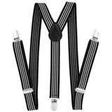 axy Hosenträger Kinder Jungen Hosenträger (1-St) Kinder 7-12 Jahre, 3 Stabile Clips Y-Form 2,5cm Breit verstellbar schwarz