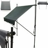 Apex Digital Markise Klemmmarkise 200cm Balkonmarkise Sonnenschutz Handkurbel manuell