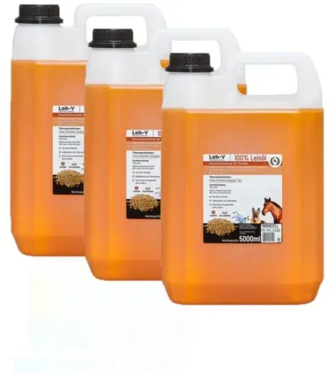 LAB-V Leinöl für Pferde, Hunde und Katzen 3x5000ml
