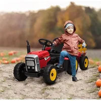 Homcom Elektrotraktor Kinder Aufsitztraktor rot (2-tlg)