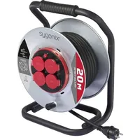 Sygonix SY-10236108 Kabeltrommel 20m Schwarz Schutzkontakt-Stecker