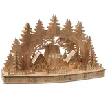 MARELIDA LED Lichterbogen Weihnachtsdorf Winterdorf H: 26,5cm Weihnachtsdeko