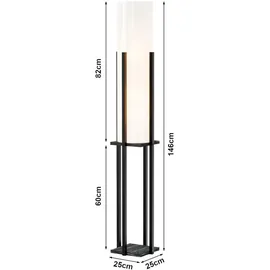 lux.pro Stehlampe, Gisborne mit Ablage Marmoroptik/Schwarz