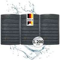 4rain ExtraSLIM stone decor Wandtank-SET 1200 Liter graphite grey,