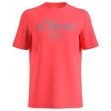 s.Oliver Herren, 2141458 T-Shirt mit Label-Print, Orange, M