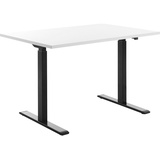 TOPSTAR E-Table elektrisch höhenverstellbarer Schreibtisch weiß rechteckig, T-Fuß-Gestell schwarz 120,0 x 80,0 cm