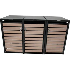 DEGAMO Mülltonnenbox BERLIN 200 x 80 x 116 cm braun