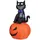 Europalms Halloween Aufblasbare Figur Katze mit Kürbis, 183cm