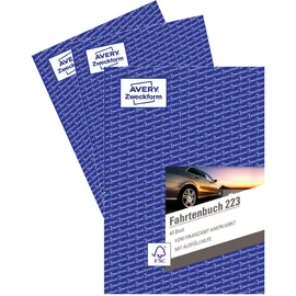 Avery Zweckform 223-3 Softcover Fahrtenbuch PKW (Finanzamt anerkannt, DIN A5 210x148mm, 80 Seiten|858 Fahrten, Deutschland & Österreich, Abgrenzung privater/geschäftlicher Fahrten) 3er-Pack