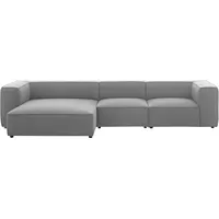 W.Schillig Ecksofa »around-the-block«, mit eleganter Biese, mit Federkern, Breite 341 cm grau