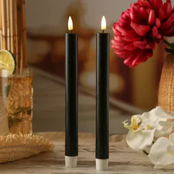 LED Stabkerzen MIA - Echtwachs - realistische 3D Flamme - H: 24cm - Batteriebetr...
