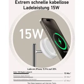 Anker MagGo Wireless Charging Station (3-in-1, Stand) weiß