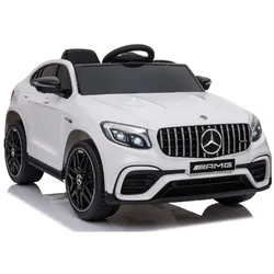 ES-Toys Kinder Elektroauto Mercedes GLC63S Kunstledersitz EVA-Reifen 4x4 Allrad weiss