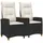 vidaXL Liegebank mit Tisch 126 x 65 x 112 cm Schwarz/Cremeweiß