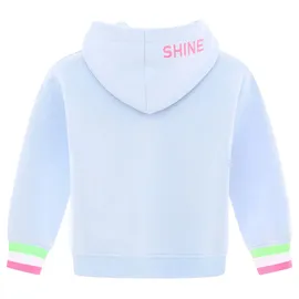 Zwilling Hoodie ""Always Happy" Kids", Mädchen, Gr. 146/152, blau, Sweatware, Obermaterial: 50% Baumwolle, 50% Polyester, modisch, regular fit hüftbedeckend, ohne Ausschnitt, Langarm angesetztes Bündchen, Sweatshirts, mit großem Smiley und neonfarbenen Details